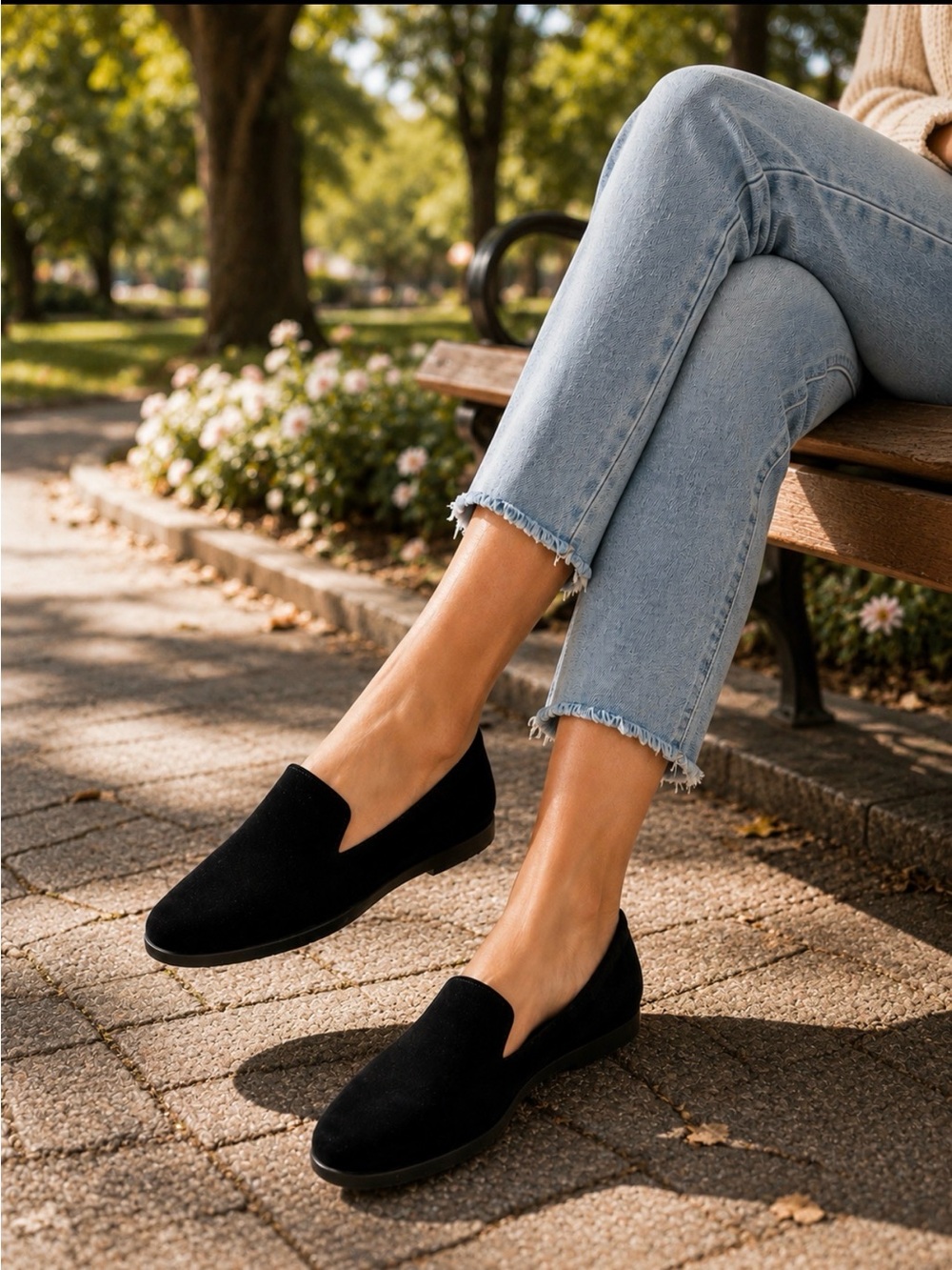 Dr. Scholl’s Black Faux Suede Loafers Size 6 | Sustainable Comfort Flats